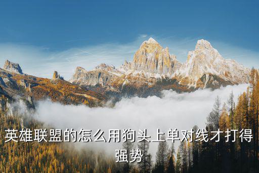 英雄联盟的怎么用狗头上单对线才打得强势