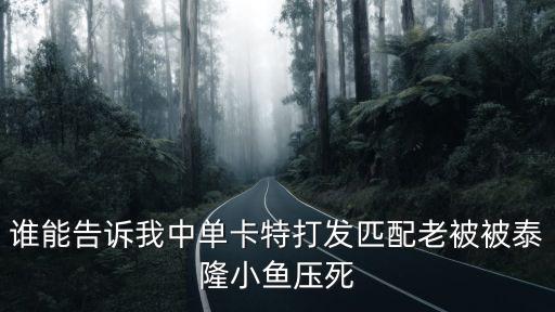 谁能告诉我中单卡特打发匹配老被被泰隆小鱼压死