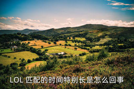 LOL 匹配的时间特别长是怎么回事