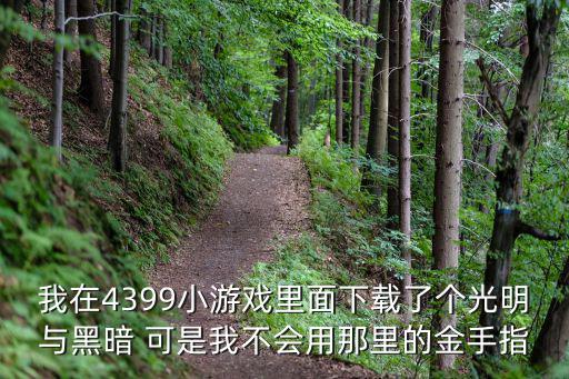 我在4399小游戏里面下载了个光明与黑暗 可是我不会用那里的金手指