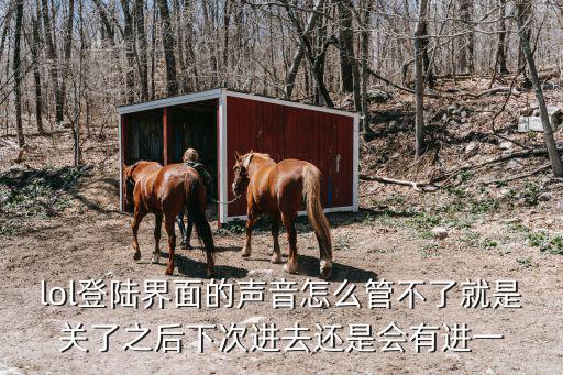 lol登陆界面的声音怎么管不了就是关了之后下次进去还是会有进一