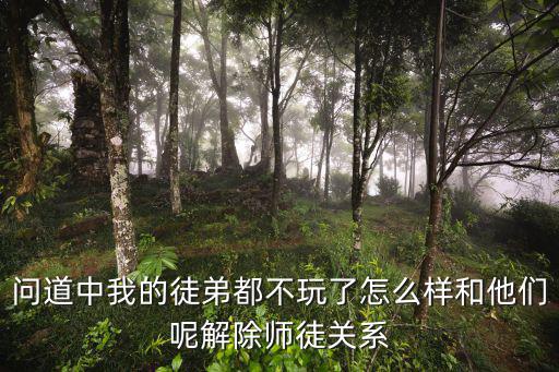 问道中我的徒弟都不玩了怎么样和他们呢解除师徒关系