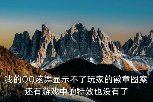我的QQ炫舞显示不了玩家的徽章图案还有游戏中的特效也没有了