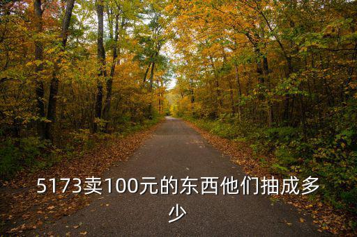 5173卖100元的东西他们抽成多少