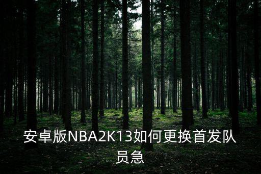 nba2k20手游怎么调首发，安卓版NBA2K13如何更换首发队员急