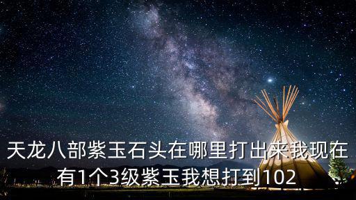 天龙八部紫玉石头在哪里打出来我现在有1个3级紫玉我想打到102