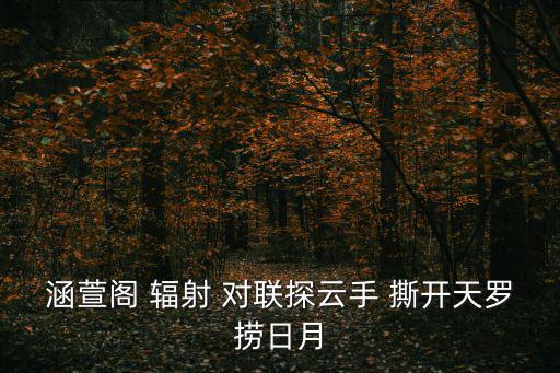 涵萱阁 辐射 对联探云手 撕开天罗捞日月