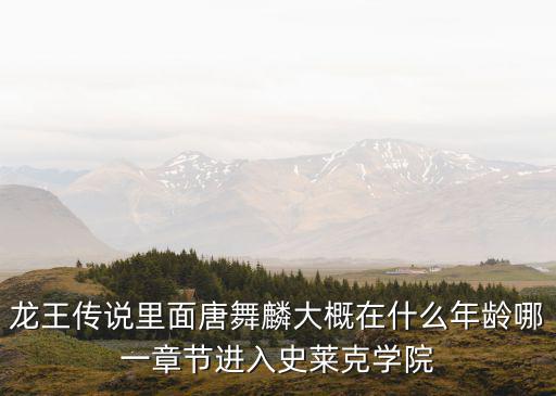 龙王传说手游怎么获得唐舞麟，龙王传说里面唐舞麟大概在什么年龄哪一章节进入史莱克学院