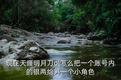现在天涯明月刀ol怎么把一个账号内的银两给另一个小角色