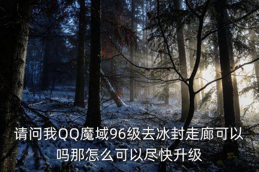 请问我QQ魔域96级去冰封走廊可以吗那怎么可以尽快升级