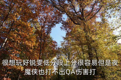 很想玩好锐雯低分段上分很容易但是夜魔侠也打不出QA伤害打