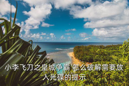 小李飞刀之皇城争霸 怎么破解需要放入光碟的提示