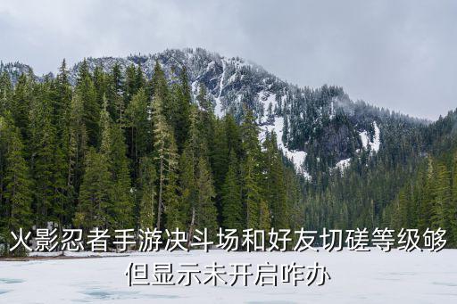火影忍者手游关闭了气泡怎么开启，火影忍者手游决斗场和好友切磋等级够但显示未开启咋办