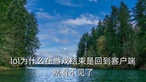 lol为什么在游戏结束是回到客户端就看不见了