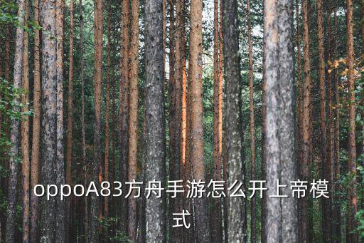oppoA83方舟手游怎么开上帝模式