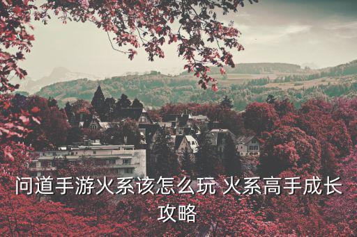 问道手游火系该怎么玩 火系高手成长攻略