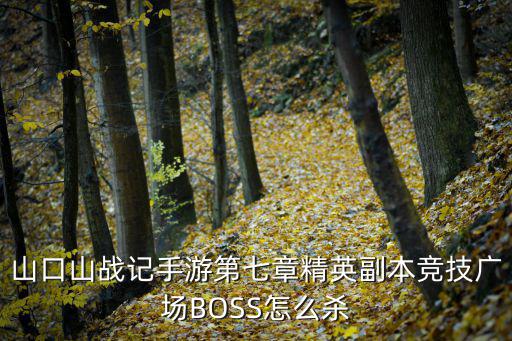 山口山战记手游第七章精英副本竞技广场BOSS怎么杀
