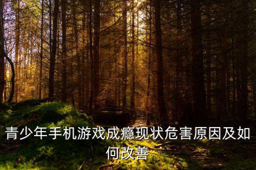 青少年手机游戏成瘾现状危害原因及如何改善