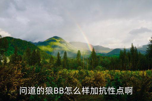 问道的狼BB怎么样加抗性点啊