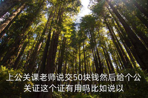 上公关课老师说交50块钱然后给个公关证这个证有用吗比如说以