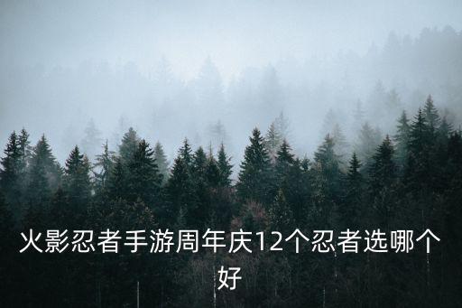 火影忍者手游周年庆12个忍者选哪个好