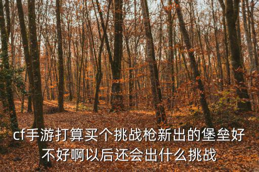 穿越火线手游新挑战怎么样，CF里新的挑战怎么样