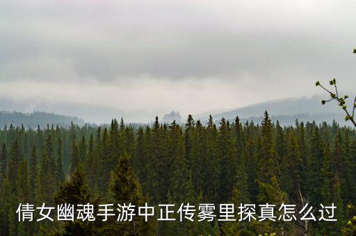 倩女幽魂手游中正传雾里探真怎么过