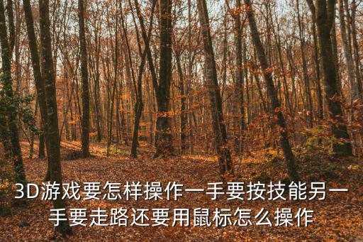 3D游戏要怎样操作一手要按技能另一手要走路还要用鼠标怎么操作