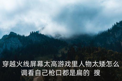 穿越火线屏幕太高游戏里人物太矮怎么调看自己枪口都是扁的 搜