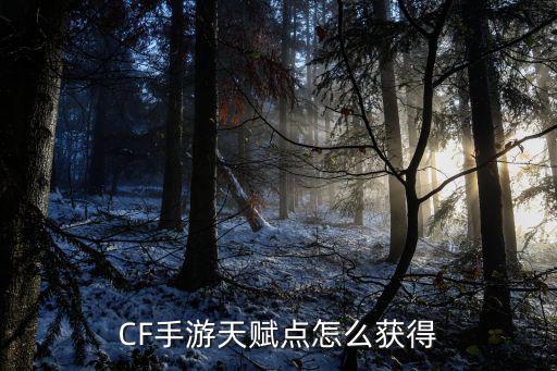 CF手游天赋点怎么获得