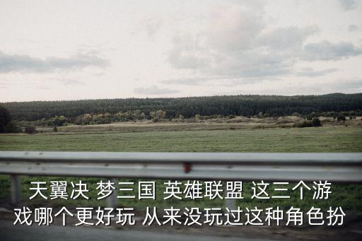 天翼决 梦三国 英雄联盟 这三个游戏哪个更好玩 从来没玩过这种角色扮