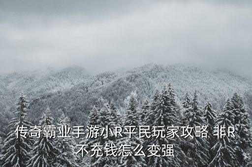 传奇霸业手游小R平民玩家攻略 非R不充钱怎么变强