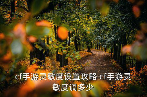 手游薇恩灵敏度怎么调，cf手游灵敏度设置攻略 cf手游灵敏度调多少