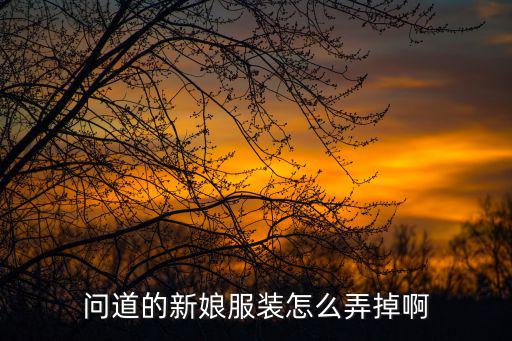 问道的新娘服装怎么弄掉啊