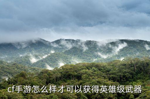 cf手游怎么样才可以获得英雄级武器