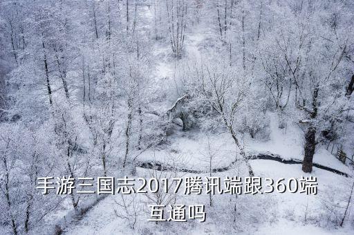 手游三国志2017腾讯端跟360端互通吗
