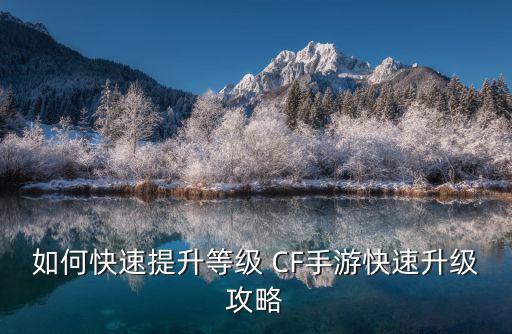 如何快速提升等级 CF手游快速升级攻略