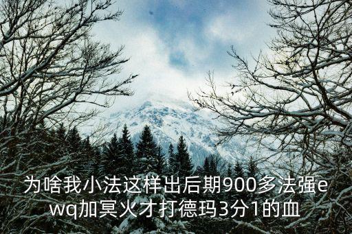 为啥我小法这样出后期900多法强ewq加冥火才打德玛3分1的血
