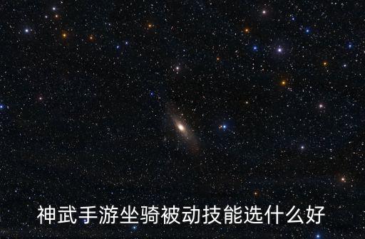 神武手游坐骑被动技能选什么好
