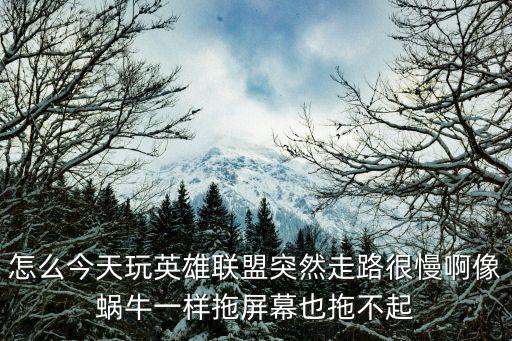 怎么今天玩英雄联盟突然走路很慢啊像蜗牛一样拖屏幕也拖不起