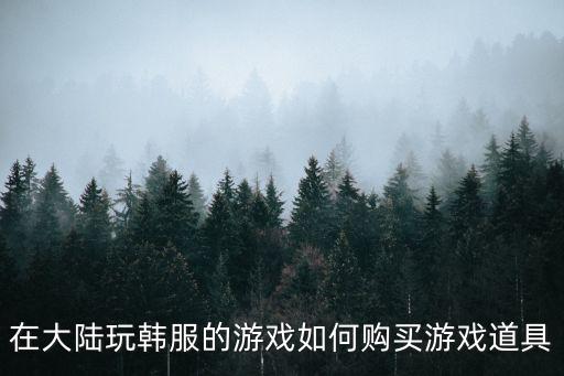 在大陆玩韩服的游戏如何购买游戏道具