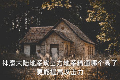 神魔大陆地系攻击力地系精通哪个高了更能提高攻击力
