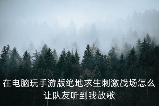 在电脑玩手游版绝地求生刺激战场怎么让队友听到我放歌