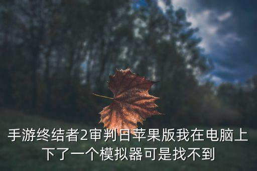 手游终结者2审判日苹果版我在电脑上下了一个模拟器可是找不到