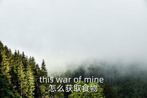 this war of mine 怎么获取食物