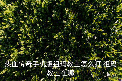 热血传奇手机版祖玛教主怎么打 祖玛教主在哪