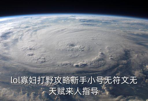 lol寡妇打野攻略新手小号无符文无天赋来人指导