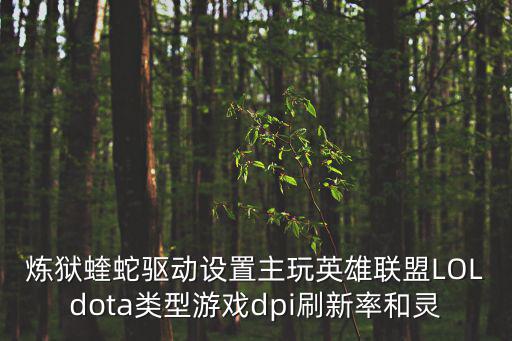 英雄联盟手游刃妹设置怎么调最好，炼狱蝰蛇驱动设置主玩英雄联盟LOLdota类型游戏dpi刷新率和灵