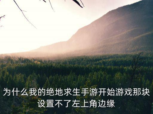 为什么我的绝地求生手游开始游戏那块设置不了左上角边缘