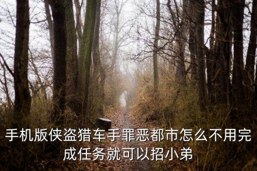 手机版侠盗猎车手罪恶都市怎么不用完成任务就可以招小弟